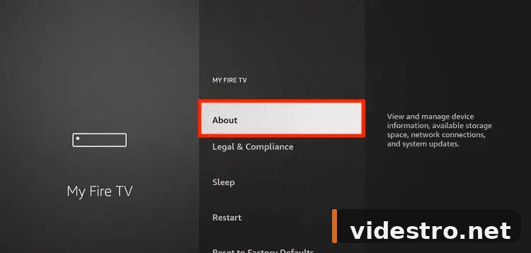About section FireStick
