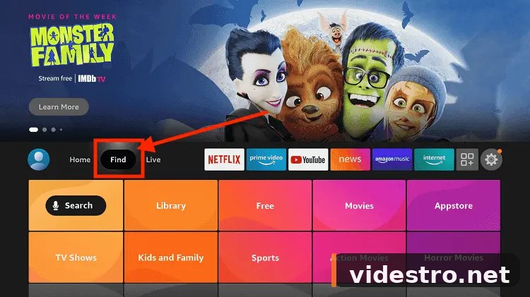 FireStick Find menu